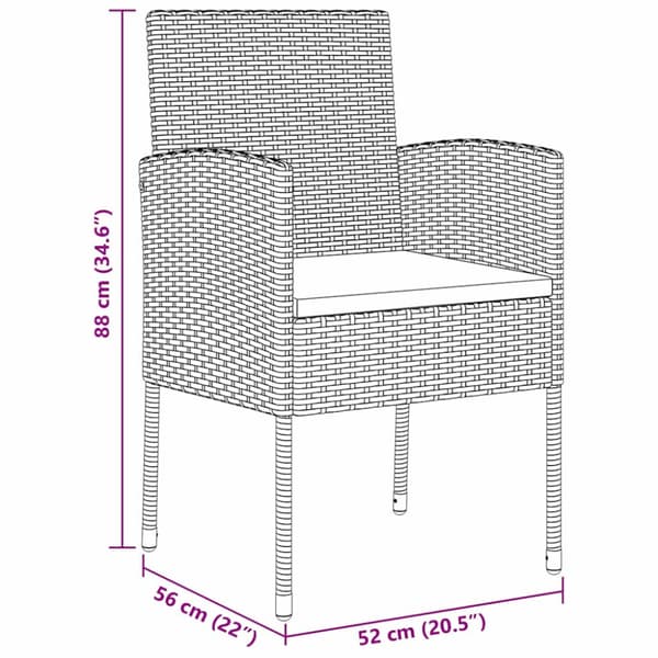 Trädgårdsmöbelset med kudde 5 pcs Grå konstrotting