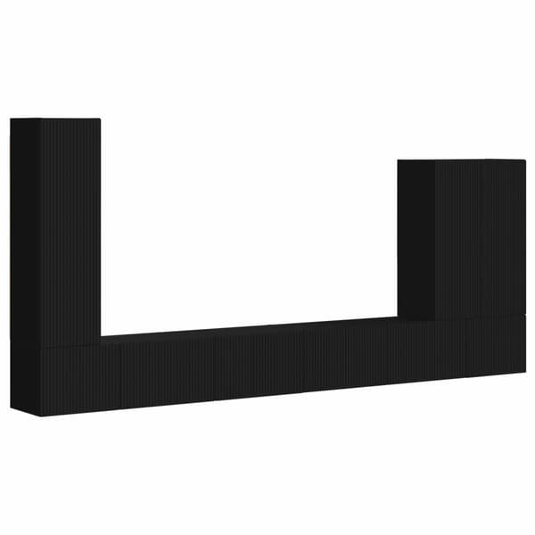 TV väggskåp set 6 st Svart