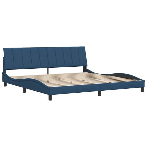 Bed Frame without Mattress "Hanko" Blue 200x200 cm Fabric