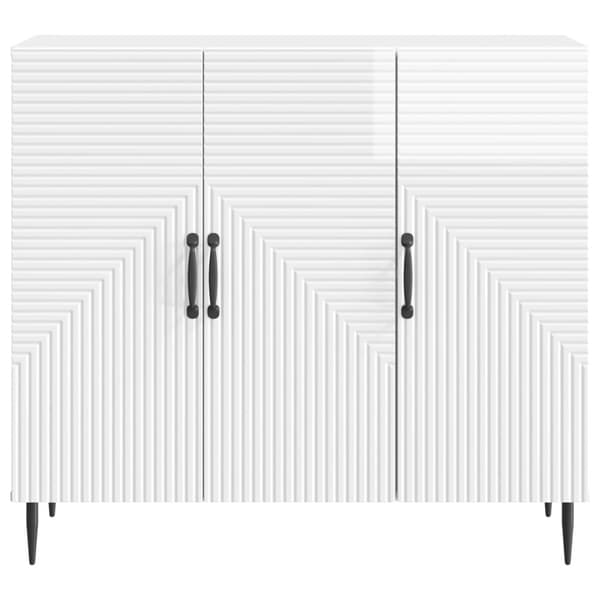 Sideboard Vit högglans 89 x 34,5 x 80 cm Konstruerat trä