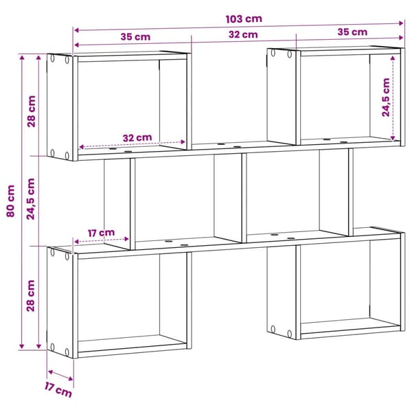 Vägg hylla Vit 103 x 17 x 80 cm Konstruerat trä