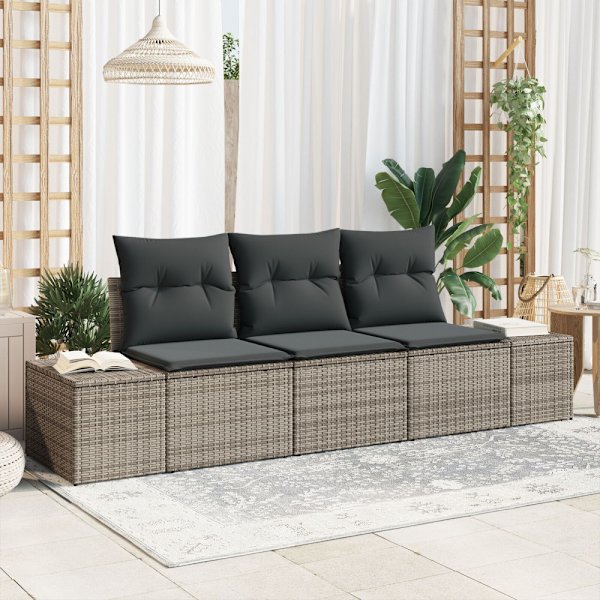 Soffset med kudde 3 pcs Grå konstrotting