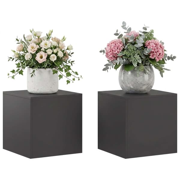 Växtställ 2 pcs Svart 40 x 40 x 40 cm Stål