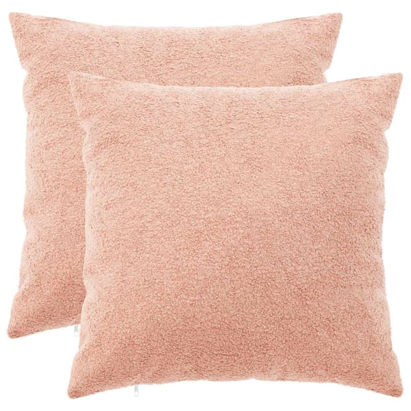 Kuddöverdrag 2 st HEERLEN Rosa 55 x 55 cm Bouclé