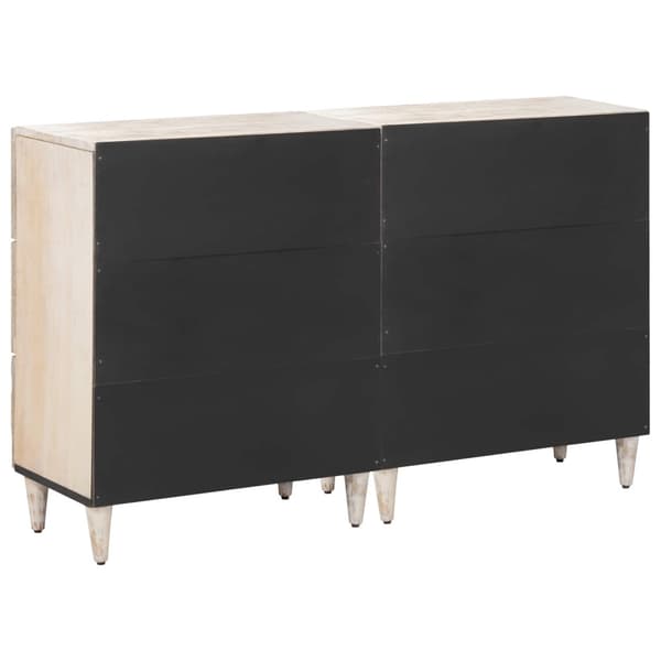 Sideboard 2 pcs Vit 60 x 33,5 x 75 cm Massivt mangoträ