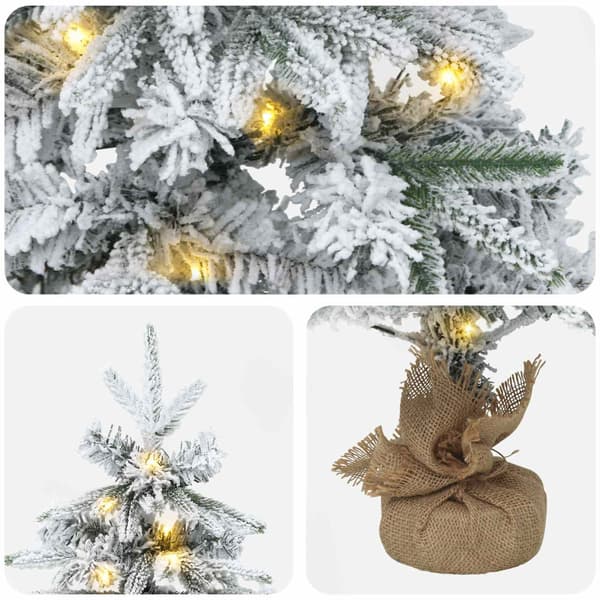 Mini julgran 45 cm 25 LED-lampor Varmvit PVC och PE