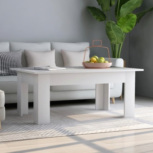 Soffbord vit 100x60x42 cm konstruerat trä