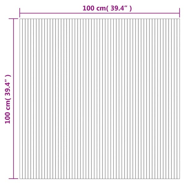 Matta rektangulär mörkbrun 100x100 cm bambu