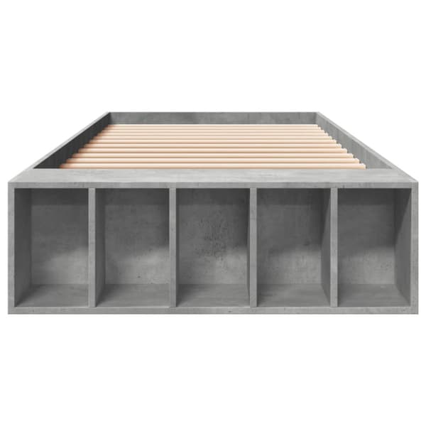 Sängram betonggrå 100x200 cm konstruerad trä