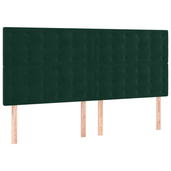 Ramsäng med madrass mörkgrön 200x200 cm sammet