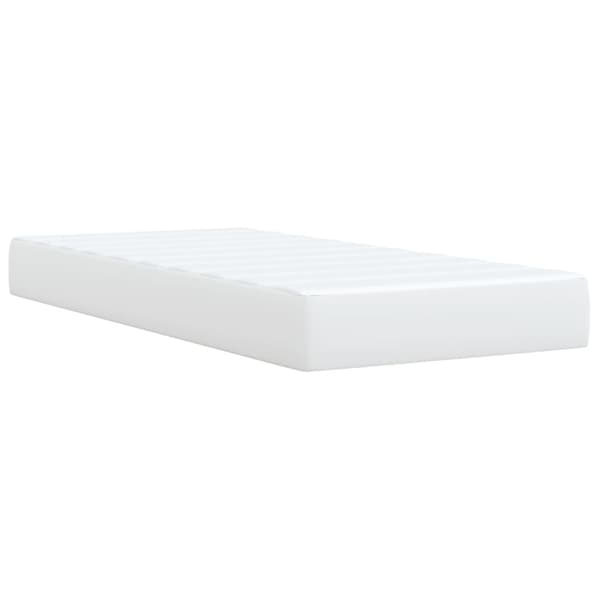 Ramsäng med madrass vit 90x200 cm konstläder