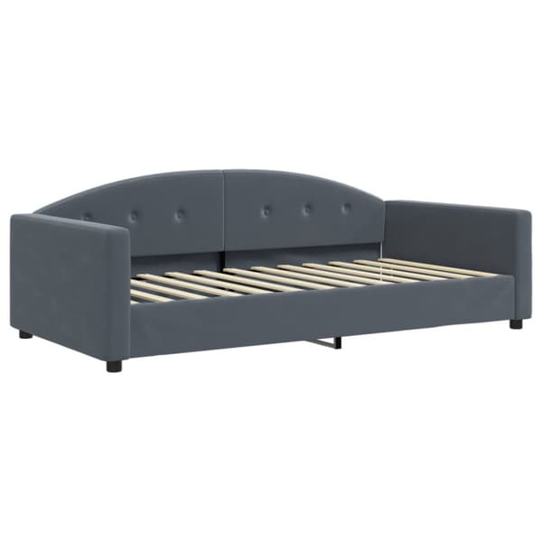 Dagbädd utdragbar och madrasser mörkgrå 100x200 cm sammet