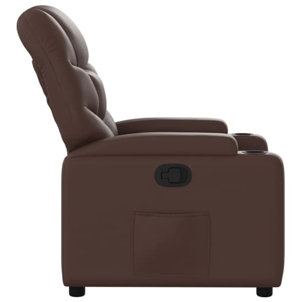 Reclinerfåtölj brun konstläder