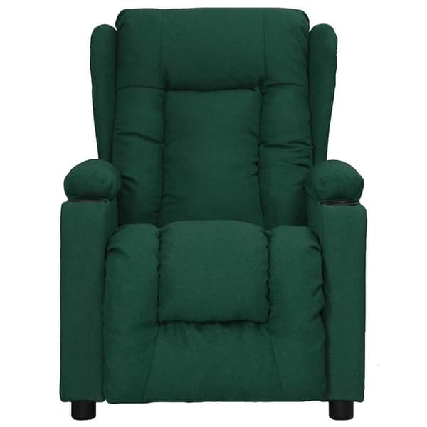 Massagefåtölj mörkgrön tyg
