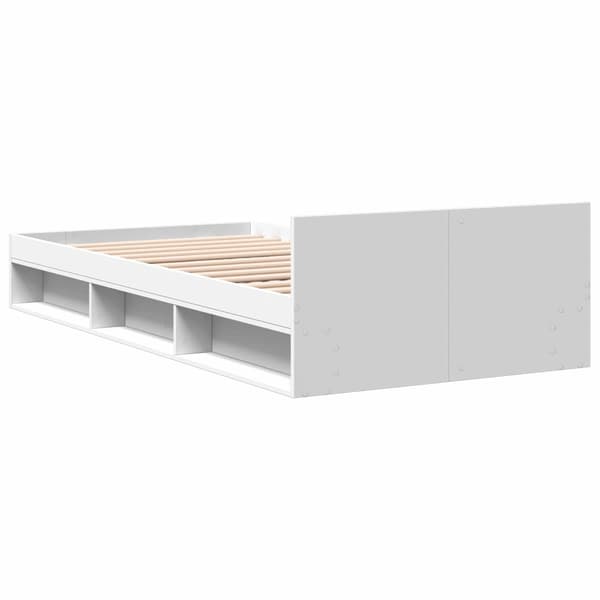 Sängram med förvaring med låda Vit 80 x 200 cm Konstruerat trä