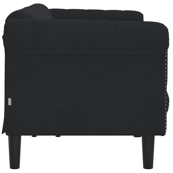Soffa 3-sits svart sammet