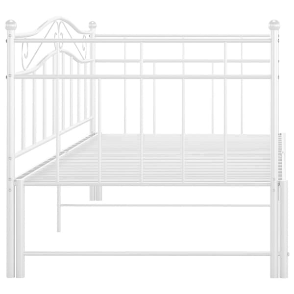 Utdragbar sängram bäddsoffa vit metall 90x200 cm