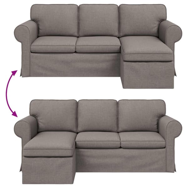 Soffa Taupe 195 x 138 x 80 cm tyg