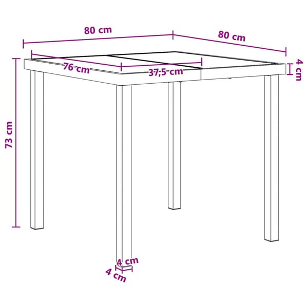 Trädgårdsmöbelset 5 pcs Svart konstrotting