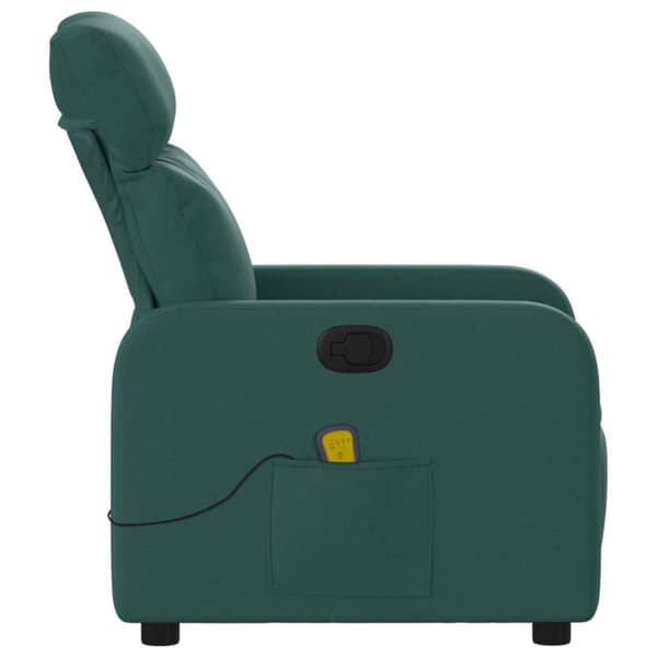 Massagefåtölj mörkgrön tyg