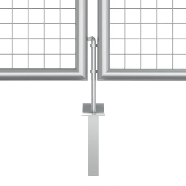 Trädgårdsgrind galvaniserat stål 400x125 cm silver