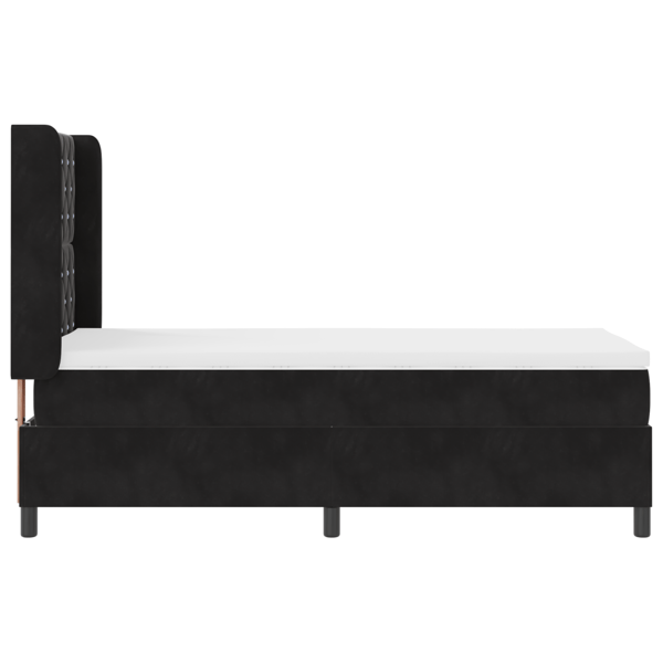Bäddfjäder med madrass med led Svart 90 x 190 cm Sammet