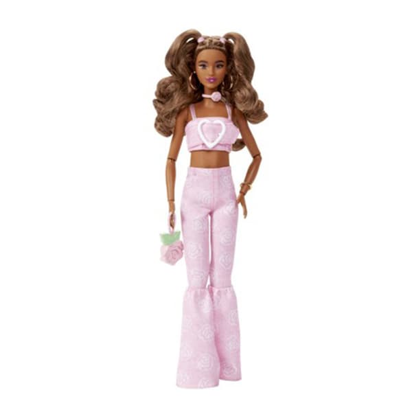 Barbie Deluxe Rosa Denim Utsvängda Jeans Latina