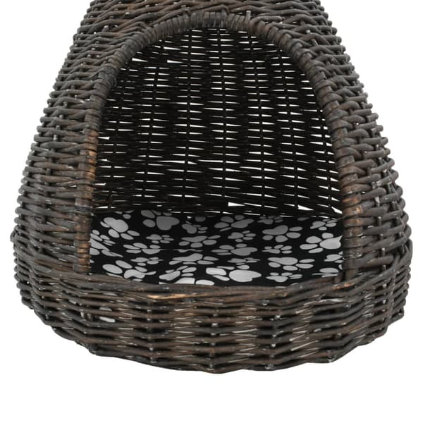 Kattkoja med dyna grå 40x60 cm naturlig pil tipi