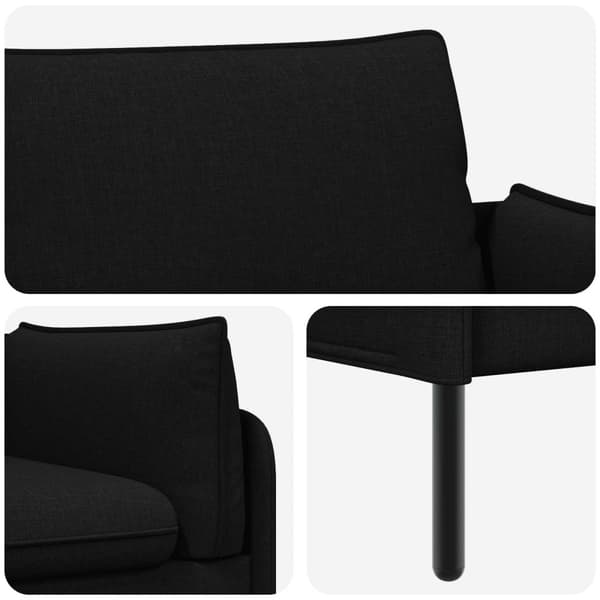 2-sits soffa Svart 188 x 81 x 89 cm Tyg