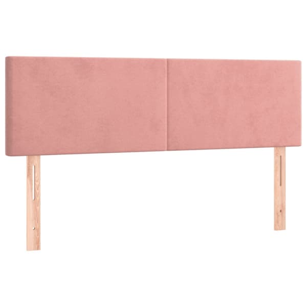 Ramsäng med madrass rosa 140x200 cm sammet