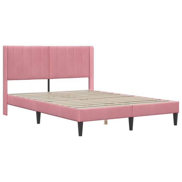 Sängram med madrass Rosa 120 x 190 cm Sammet