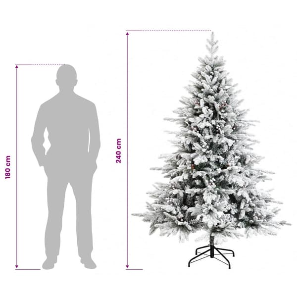 Plast Hingad Julgran 240 cm 300 LED-lampor Varmvit