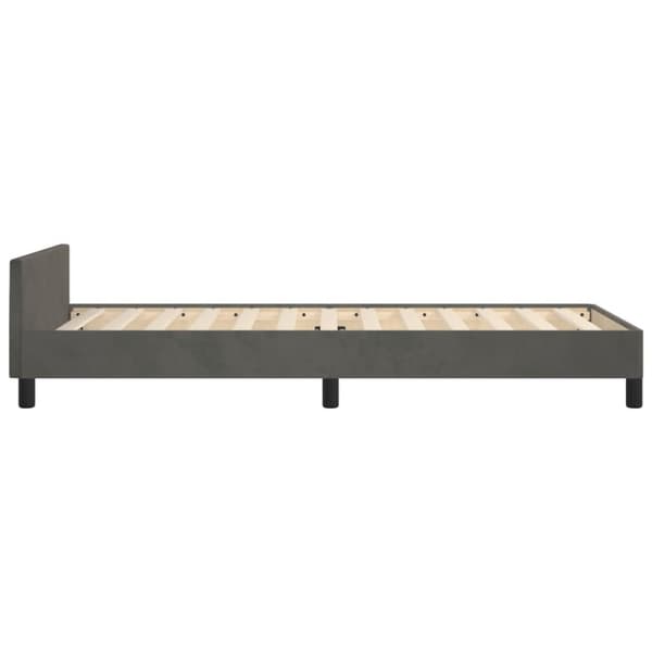 Sängram utan madrass mörkgrå 100x200 cm sammet