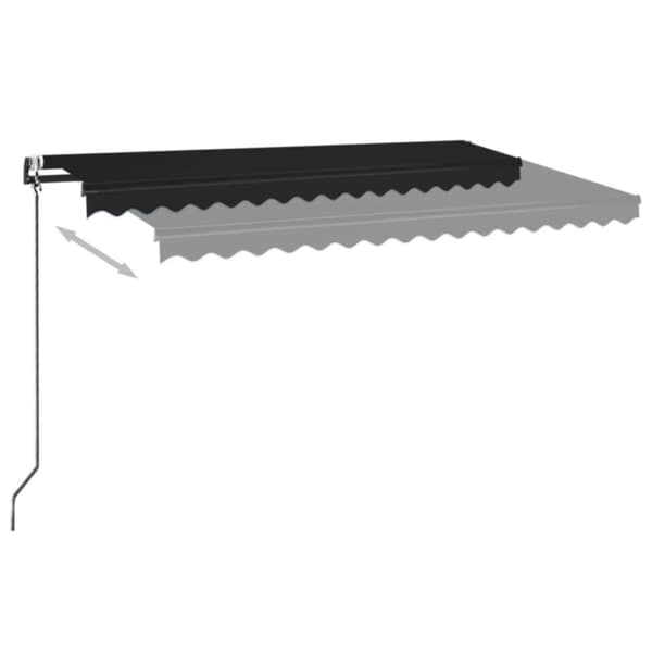 Automatisk markis med vindsensor & LED 450x350 cm antracit