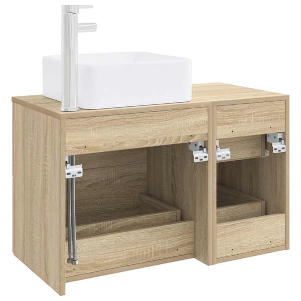 Badrumsmöbelset 2 pcs Sonoma-ek Konstruerat trä