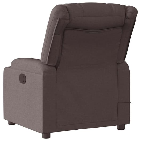 Massagefåtölj mörkbrun tyg