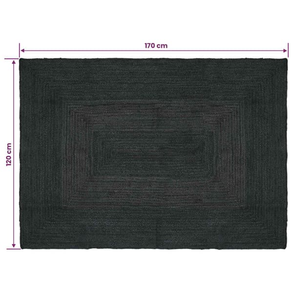 Områdesmattor Rektangulär Mörkgrå 120 x 170 cm Jute