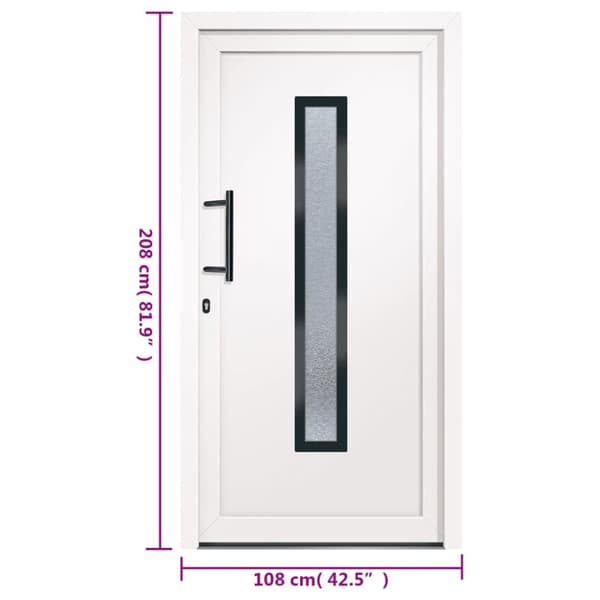 Ytterdörr vit 108x208 cm PVC