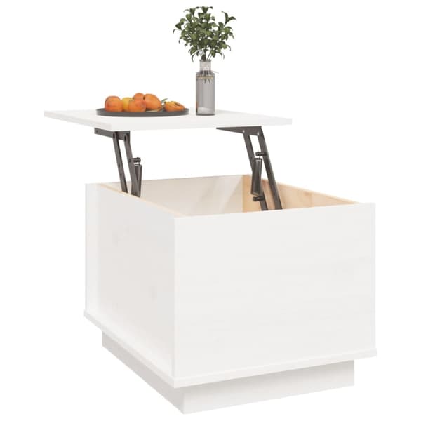 Soffbord vit 40x50x35 cm massiv furu