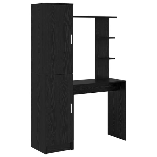 Skrivbord 2 pcs Svart Ek