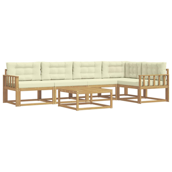 Utomhussoffset 6 pcs Vit och grädde 79 x 79 x 37 cm Polyester