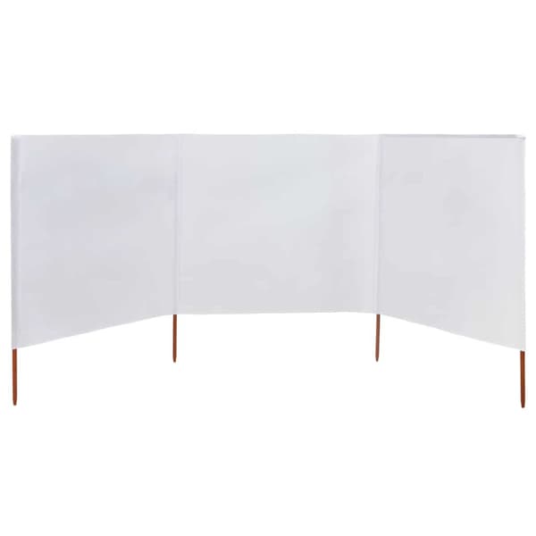 Vindskydd 3 paneler tyg 400x160 cm sandvit