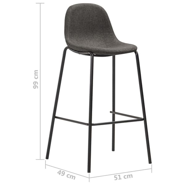 Bargrupp 3 delar tyg mörkgrå