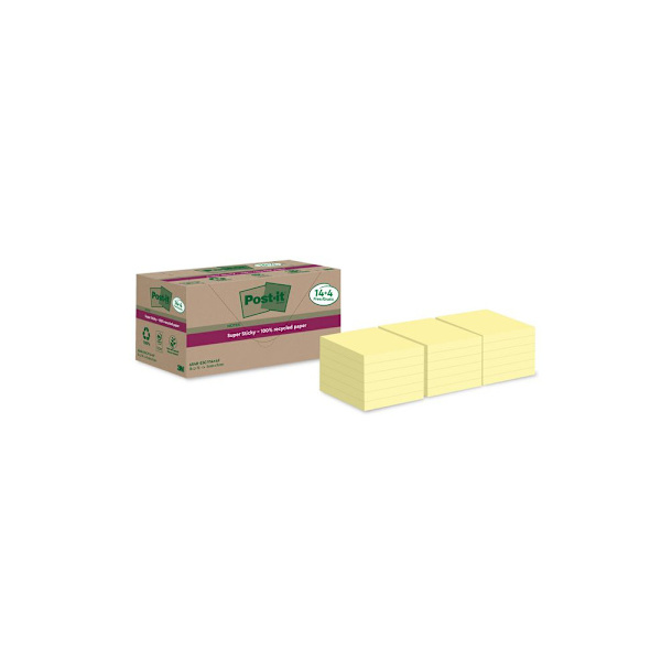 Notes POST-IT SS 76x76mm rec gul 18/fp
