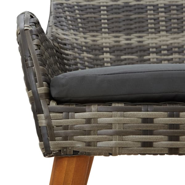 Trädgårdsmöbelset med kudde 3 pcs Grå konstrotting