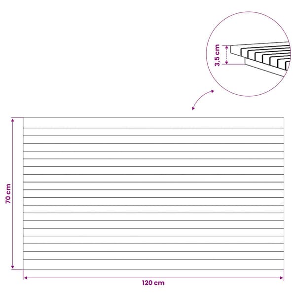 Bordsskiva 120 x 70 x 3,5 cm Rektangulär Massivt teakträ