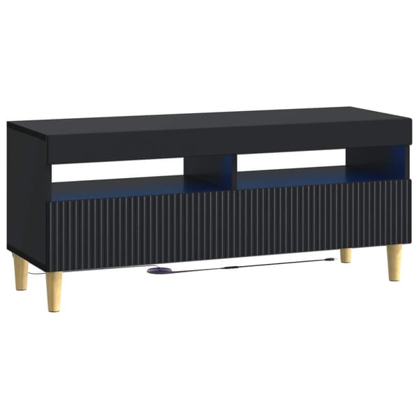 LED TV-skåp Svart Konstruerat trä