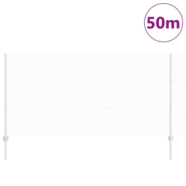 Stängsel med stolpe Silver 1,2 x 50 m Stål