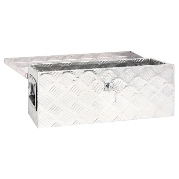 Förvaringslåda silver 60x23,5x23 cm aluminium