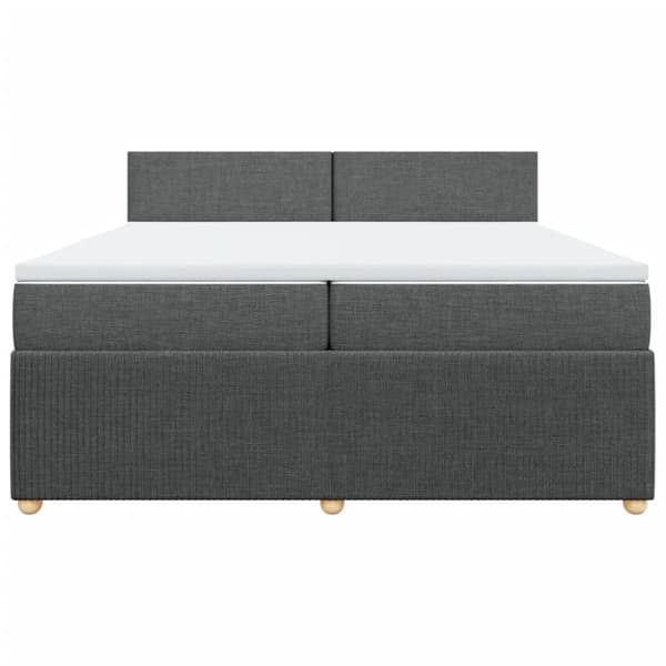 Ramsäng med madrass mörkgrå 200x200 cm tyg